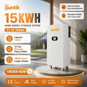 15kWh 51.2V 300Ah LiFePO4 Lithium Battery Home Energy Storage Battery Rechargeable Solar Power System with 10 Years Warranty
