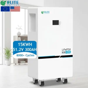 15kWh 51.2V 300Ah Mobile Vertical Battery Pack Deep Cycle 48V 48 Volts Lithium Ion Batteries Home Energy Storage Solar System