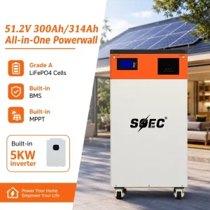 15kWh All in One Off Grid Inverter LiFePO4 Integrated MPPT Solar Charger Home Battery Energy Storage System