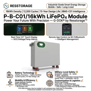 16kWh 48V Lithium Battery Pack LiFePO4 Solar Battery for Home Energy Storage and Backup System