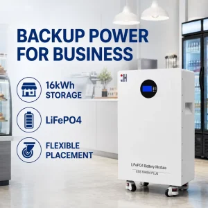 16kWh Commercial Backup Battery LiFePO4 Energy Storage System for Shops and Small Business