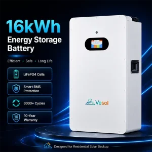 16kWh LiFePO4 Split Hybrid Grid Home Energy Storage Battery 51.2V Wall Mounted Solar CAN Pack with Smart BMS