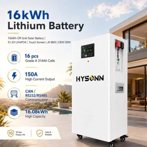 16kWh Lithium Battery 15kWh Off Grid Solar Battery 51.2V 314Ah LiFePO4 Touch Screen JK BMS OEM ODM