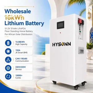 16kWh Lithium Battery 51.2V 314Ah LiFePO4 Floor Standing Home Battery