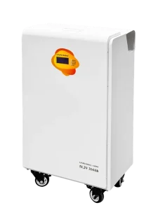 16kWh Movable Off-Grid LiFePO4 Lithium Battery Pack with LCD Display, BMS, RS485, RS232, CAN, IP21, 5-Year Warranty