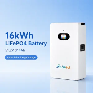 16kWh Solar Battery 51.2V 314Ah LiFePO4 Wall Mounted Lithium Battery for Residential Energy Storage System