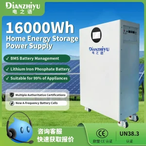 16kWh Solar Battery Home Energy Storage System 51.2V 314Ah LiFePO4 Lithium-Ion Battery Pack