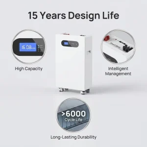 16kWh Solar Battery Storage for Home 51.2V 314Ah LFP Battery with >6000 Cycles for Solar Energy System