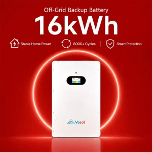 16kWh Solar Energy Storage Battery LiFePO4 51.2V 314Ah Wall Mounted Power Backup for Residential Use
