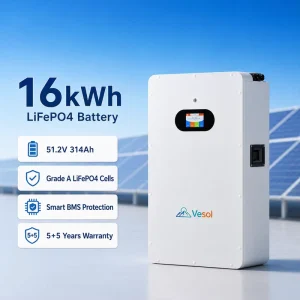 16kWh Split Hybrid Grid Home ESS LiFePO4 Battery 51.2V 314Ah Solar Storage with CAN Communication Smart BMS Long Cycle Life