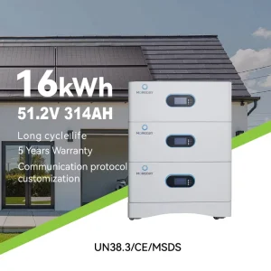 16kWh Stackable Battery Storage System with Rotatable Mobility Base