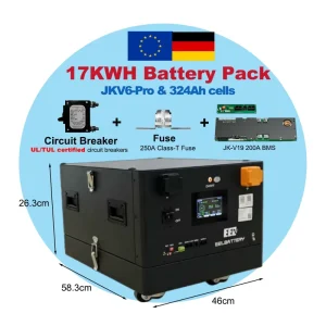 17KWH Pack Built in Heating Pad &JKV6-Pro V19 200A Inverter BMS 17kWh All in one 324Ah Grade A Cells For Home Off Grid Solar ESS