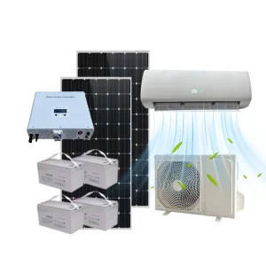 18000 BTU 3-in-1 Hybrid-Grid Solar Panel Air Conditioner with Auto-Clean Function, WiFi, Remote, R32, 550W
