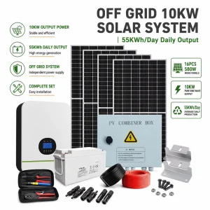 1KW-10KW Off Grid Solar Generator System 55kWh/Day Output Home Solar Power Kit With Optional Lithium & Gel Battery