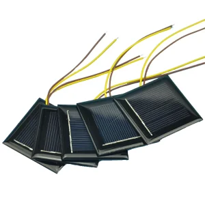 1PC 2V 130MA Solar Panels Photovoltaic Solar Cells Polycrystallin Small Power Panel for LED Light With 15CM Wires Power Charger