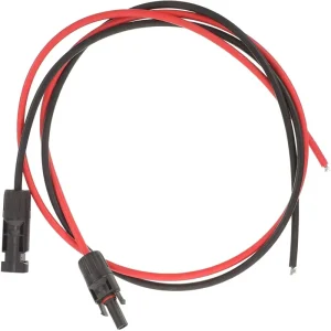 2 件装 120V IP67 级铜芯太阳能电池板延长线适配器连接器电缆尼龙护套，用于储能光伏
