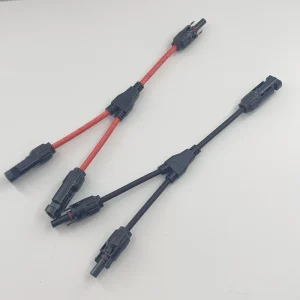 2-in-1 4mm2 PV Y Branch Connector MCX Solar Cable For Power Application In Solar System