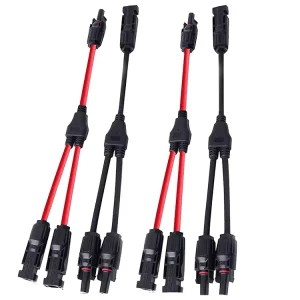 2 to 1 Y Solar Cable with Male and Female Connectors Solar Panel Adaptor Kit