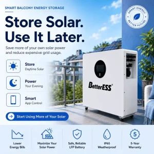2.5kWh 1.2KW Inverter Balcony Energy Storage With WiFi Module APP IP65 Waterproof for Home Energy Storage