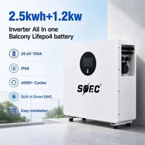 2.5kWh 1.5kW Inverter Balcony Energy Storage System All in One LiFePO4 Battery IP65 Waterproof Home Solar Power Station