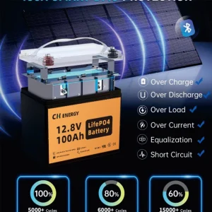 2.5kWh to 10kWh Solar Energy Systems Lithium Ion Batteries 90% DOD 12V 100Ah 200Ah Lithium Battery Solar System