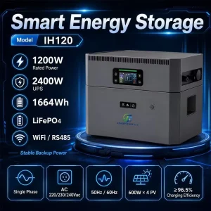 2.6kWh 2400W On Off Grid Inverter IP65 Protection Max 4000W PV Input 4ms Backup WiFi APP Control for Solar Energy Storage