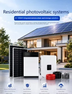 20 100kW Residential Solar Storage Integrated System Photovoltaic Power Generation Energy Storage Battery Inverter Kit