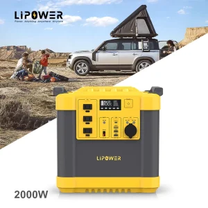 2000W 2200Wh Lithium Battery Mobile Portable Power Station Backup for Home with Solar Panel