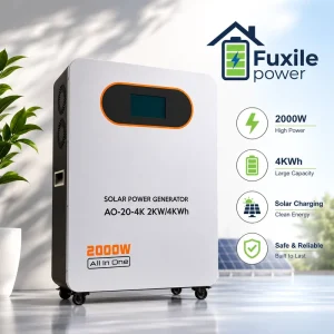 2000W 4000Wh All-in-One Solar Power Generator Portable Home Energy Storage System with Inverter