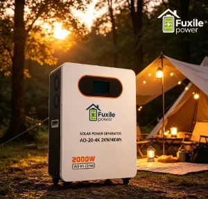 2000W 4000Wh LiFePO4 Solar Power Generator AC 2000W Max Output 1500W Charging 1200W PV IP21 Portable Power Station Home Backup