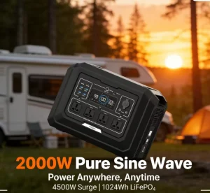 2000W Portable Power Station LiFePO4 Solar Generator UPS MPPT Fast Charging APP Control Home Backup Camping Outdoor Powerstation