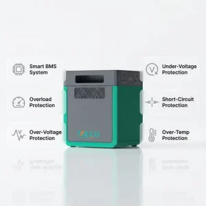 2000Wh LiFePO4 Portable Power Station, 1200W Solar Generator, MPPT, Pure Sine Wave, for Camping RV Home Backup