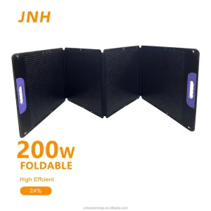 200W Portable ETFE Solar Charger Waterproof High Efficiency Foldable Solar Panel for Outdoor EV Charging with Adjustable Bracket