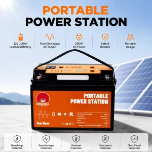 200W Portable Power Station Solar Generator 220V 110V AC Output with MPPT Controller Type C USB for Home Emergency RV Camping