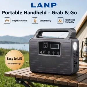 200W Portable Power Station with Solar Rechargeable Power Bank for Camping, Backup, and Home Use