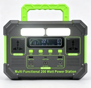 200W Portable Solar Generator Power Station Emergency Backup Battery Outdoor Energy Storage for Camping RV Home Blackout