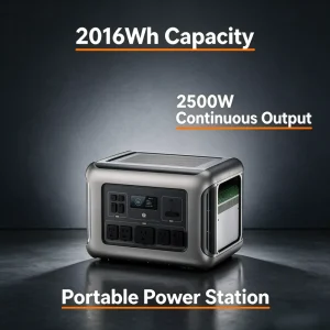 2016Wh 2500W Portable Power Station UPS Home Emergency Solar Generator Backup Power Supply