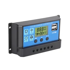 20A Solar Charge Controller 12V 24V Panel Battery Smart Regulator with Dual USB Ports PWM Automatic Parameter Timer