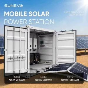 20HQ 40HQ Mobile Power Cube Hybrid Solar Container 75KW 150KW For Off Grid Village And Farm Irrigation