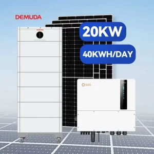 20Kw Hybrid Grid Solar Energy System With Lithium Battery 40Kwh Home Off Grid Solar Energy Storage System Complete Kit