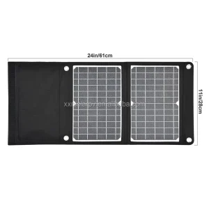 20W Foldable Solar Panel Charger Dual USB 2.4A Fast Charging Portable Mono PV Panel for Mobile Phones