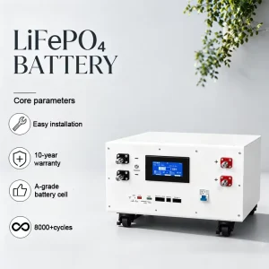 20kWh 51.2V 400Ah Horizontal LiFePO4 Lithium Battery with Smart BMS for Home Solar Energy Storage System