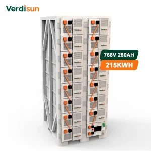 215KWH Lithium Battery 768V 280AH 15pcs 51.2V Off Grid Commercial Solar Power System with 10-Year Warranty