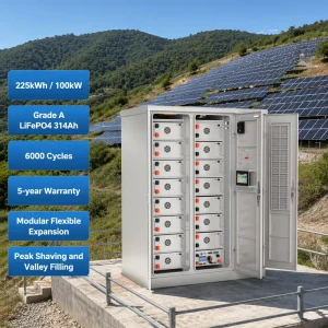 215kWh 225kWh BMS Industrial Energy Storage System 100kW LiFePO4 Battery Off-Grid Solar Energy Storage