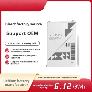 215kWh Industrial and Commercial Photovoltaic Energy Storage Battery Cabinet