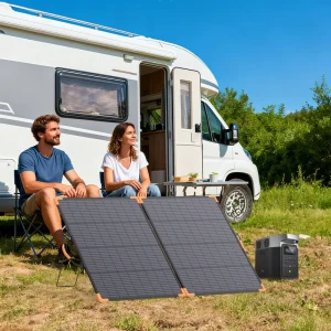 220W Portable Solar Panel with 7-in-1 Adapter and MC4 Output for Camping RVs and Portable Power Stations