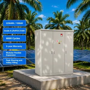 225kWh 100kW All-in-One Industrial Energy Storage Cabinet, Air-Cooled BESS for Commercial Use