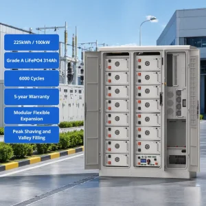 225kWh 100kW Industrial ESS Cabinet Air-Cooled LiFePO4 Battery Energy Storage System for Factory