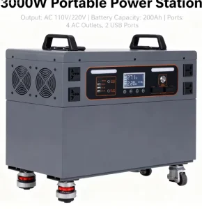 2400W 2048Wh Portable Power Station LiFePO4 Solar Generator for Home Emergency Backup