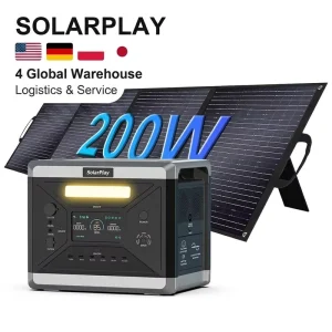 2400W 2160Wh Portable Solar Power Station With 200W Solar Panel for Camping Solar Generator Portable Storage